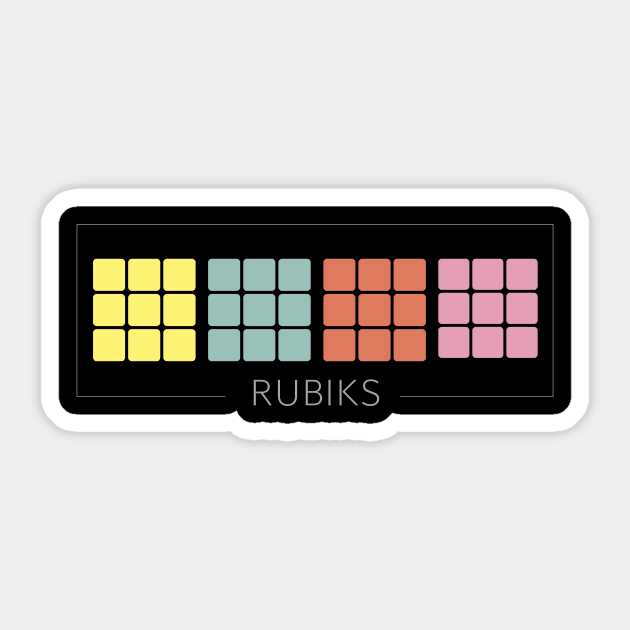 Minimal Rubiks cube colorful Sticker by GROOVYUnit